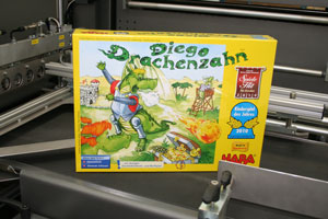 „DIEGO DRACHENZAHN“, Spiel des Jahres 2010 von HABA, folienverpackt mit der UNIVERSA 500 von Kallfass.